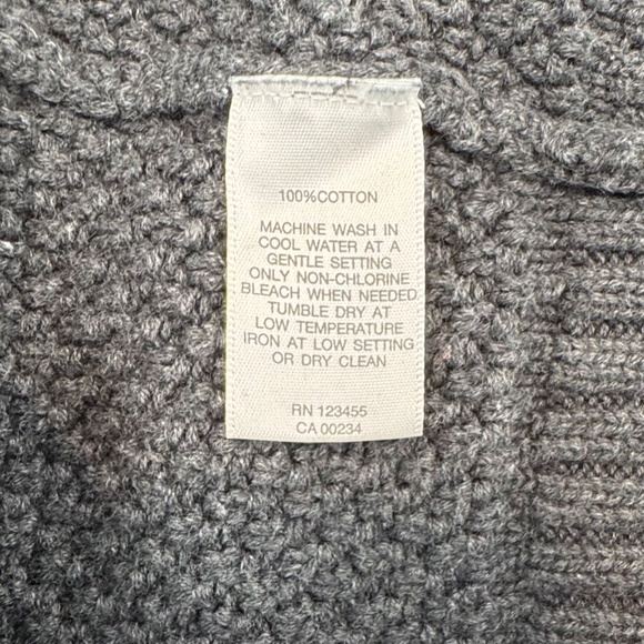 Men's HUDSON NORTH Cable Knit 100% Cotton V-neck Sweater, Charcoal Grey, Size XL - Picture 7 of 7
